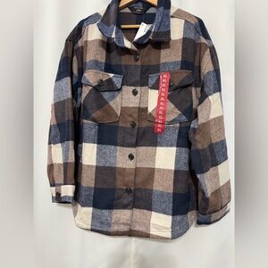 NWT Member’s Mark Women’s Soft Plaid Shacket XL